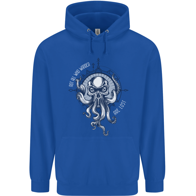 Cthulhu Wander Kraken Octopus Ocean Mens 80% Cotton Hoodie Royal Blue