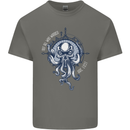 Cthulhu Wander Kraken Octopus Ocean Mens Cotton T-Shirt Tee Top Charcoal