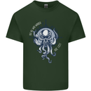 Cthulhu Wander Kraken Octopus Ocean Mens Cotton T-Shirt Tee Top Forest Green