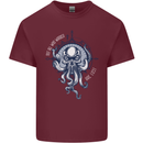 Cthulhu Wander Kraken Octopus Ocean Mens Cotton T-Shirt Tee Top Maroon