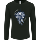 Cthulhu Wander Kraken Octopus Ocean Mens Long Sleeve T-Shirt Black