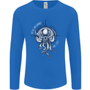 Cthulhu Wander Kraken Octopus Ocean Mens Long Sleeve T-Shirt Royal Blue