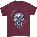 Cthulhu Wander Kraken Octopus Ocean Mens T-Shirt 100% Cotton Maroon