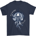 Cthulhu Wander Kraken Octopus Ocean Mens T-Shirt 100% Cotton Navy Blue