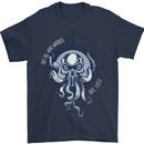 Cthulhu Wander Kraken Octopus Ocean Mens T-Shirt 100% Cotton Navy Blue