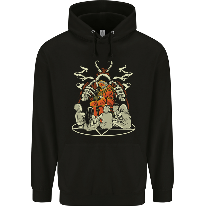 Cult Christmas Evil Santa Anti Xmas Demon Mens 80% Cotton Hoodie Black