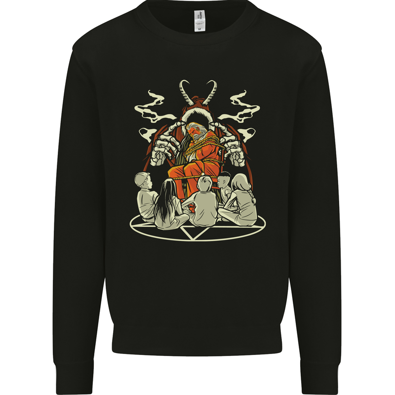 Cult Christmas Evil Santa Anti Xmas Demon Mens Sweatshirt Jumper Black