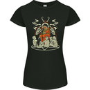 Cult Christmas Evil Santa Anti Xmas Demon Womens Petite Cut T-Shirt Black