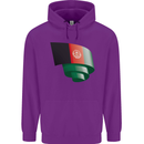 Curled Afghanistan Flag Afghan Day Football Childrens Kids Hoodie Purple