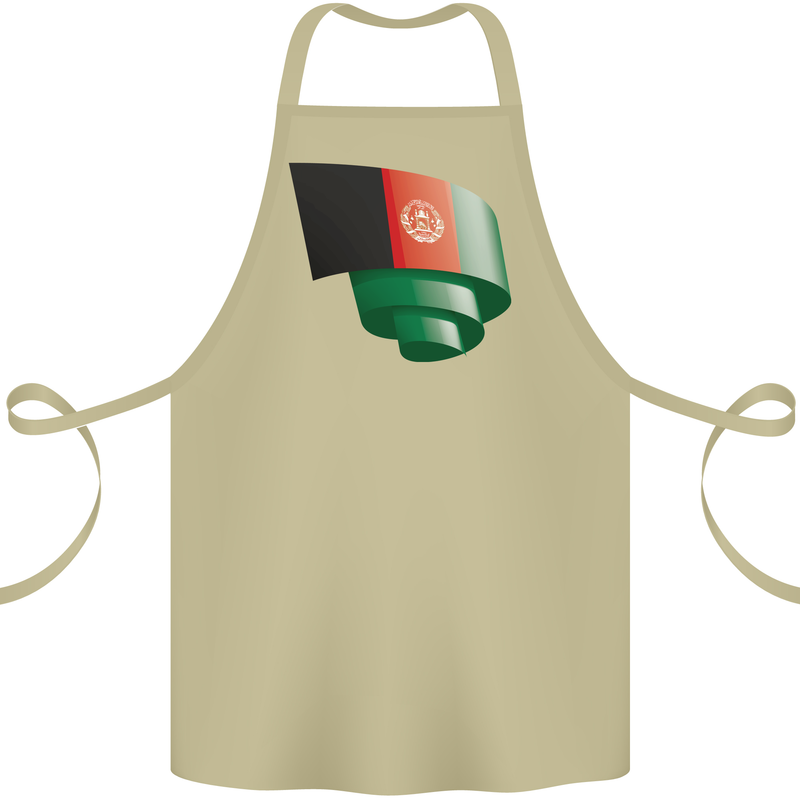 Curled Afghanistan Flag Afghan Day Football Cotton Apron 100% Organic Khaki