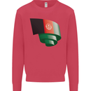 Curled Afghanistan Flag Afghan Day Football Kids Sweatshirt Jumper Heliconia