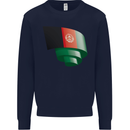 Curled Afghanistan Flag Afghan Day Football Kids Sweatshirt Jumper Navy Blue