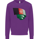 Curled Afghanistan Flag Afghan Day Football Kids Sweatshirt Jumper Purple