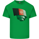 Curled Afghanistan Flag Afghan Day Football Kids T-Shirt Childrens Irish Green