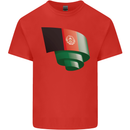 Curled Afghanistan Flag Afghan Day Football Kids T-Shirt Childrens Red