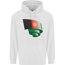 Curled Afghanistan Flag Afghan Day Football Mens 80% Cotton Hoodie White