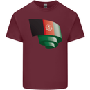 Curled Afghanistan Flag Afghan Day Football Mens Cotton T-Shirt Tee Top Maroon