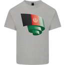 Curled Afghanistan Flag Afghan Day Football Mens Cotton T-Shirt Tee Top Sports Grey
