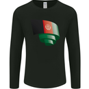 Curled Afghanistan Flag Afghan Day Football Mens Long Sleeve T-Shirt Black