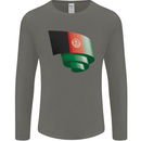 Curled Afghanistan Flag Afghan Day Football Mens Long Sleeve T-Shirt Charcoal