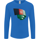 Curled Afghanistan Flag Afghan Day Football Mens Long Sleeve T-Shirt Royal Blue
