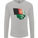 Curled Afghanistan Flag Afghan Day Football Mens Long Sleeve T-Shirt Sports Grey