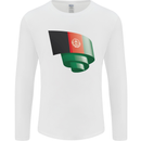 Curled Afghanistan Flag Afghan Day Football Mens Long Sleeve T-Shirt White