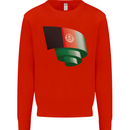 Curled Afghanistan Flag Afghan Day Football Mens Sweatshirt Jumper Bright Red