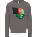 Curled Afghanistan Flag Afghan Day Football Mens Sweatshirt Jumper Charcoal