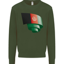 Curled Afghanistan Flag Afghan Day Football Mens Sweatshirt Jumper Forest Green