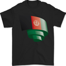 Curled Afghanistan Flag Afghan Day Football Mens T-Shirt 100% Cotton Black