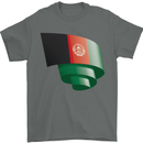 Curled Afghanistan Flag Afghan Day Football Mens T-Shirt 100% Cotton Charcoal