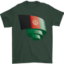 Curled Afghanistan Flag Afghan Day Football Mens T-Shirt 100% Cotton Forest Green