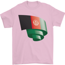Curled Afghanistan Flag Afghan Day Football Mens T-Shirt 100% Cotton Light Pink