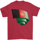 Curled Afghanistan Flag Afghan Day Football Mens T-Shirt 100% Cotton Red