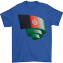 Curled Afghanistan Flag Afghan Day Football Mens T-Shirt 100% Cotton Royal Blue