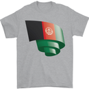 Curled Afghanistan Flag Afghan Day Football Mens T-Shirt 100% Cotton Sports Grey