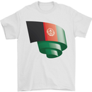 Curled Afghanistan Flag Afghan Day Football Mens T-Shirt 100% Cotton White
