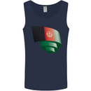 Curled Afghanistan Flag Afghan Day Football Mens Vest Tank Top Navy Blue