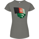 Curled Afghanistan Flag Afghan Day Football Womens Petite Cut T-Shirt Charcoal