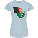 Curled Afghanistan Flag Afghan Day Football Womens Petite Cut T-Shirt Light Blue