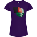 Curled Afghanistan Flag Afghan Day Football Womens Petite Cut T-Shirt Purple