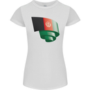 Curled Afghanistan Flag Afghan Day Football Womens Petite Cut T-Shirt White