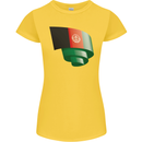 Curled Afghanistan Flag Afghan Day Football Womens Petite Cut T-Shirt Yellow