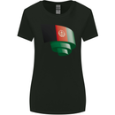 Curled Afghanistan Flag Afghan Day Football Womens Wider Cut T-Shirt Black