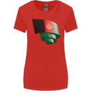 Curled Afghanistan Flag Afghan Day Football Womens Wider Cut T-Shirt Red