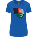 Curled Afghanistan Flag Afghan Day Football Womens Wider Cut T-Shirt Royal Blue