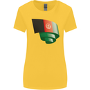Curled Afghanistan Flag Afghan Day Football Womens Wider Cut T-Shirt Yellow