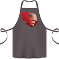 Curled Albania Flag Albanian Day Football Cotton Apron 100% Organic Dark Grey
