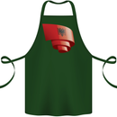 Curled Albania Flag Albanian Day Football Cotton Apron 100% Organic Forest Green